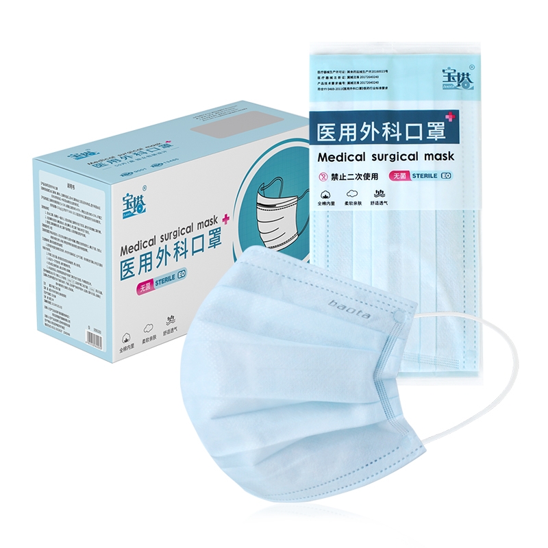 Independent 50 piece boxed cotton surgical mask
